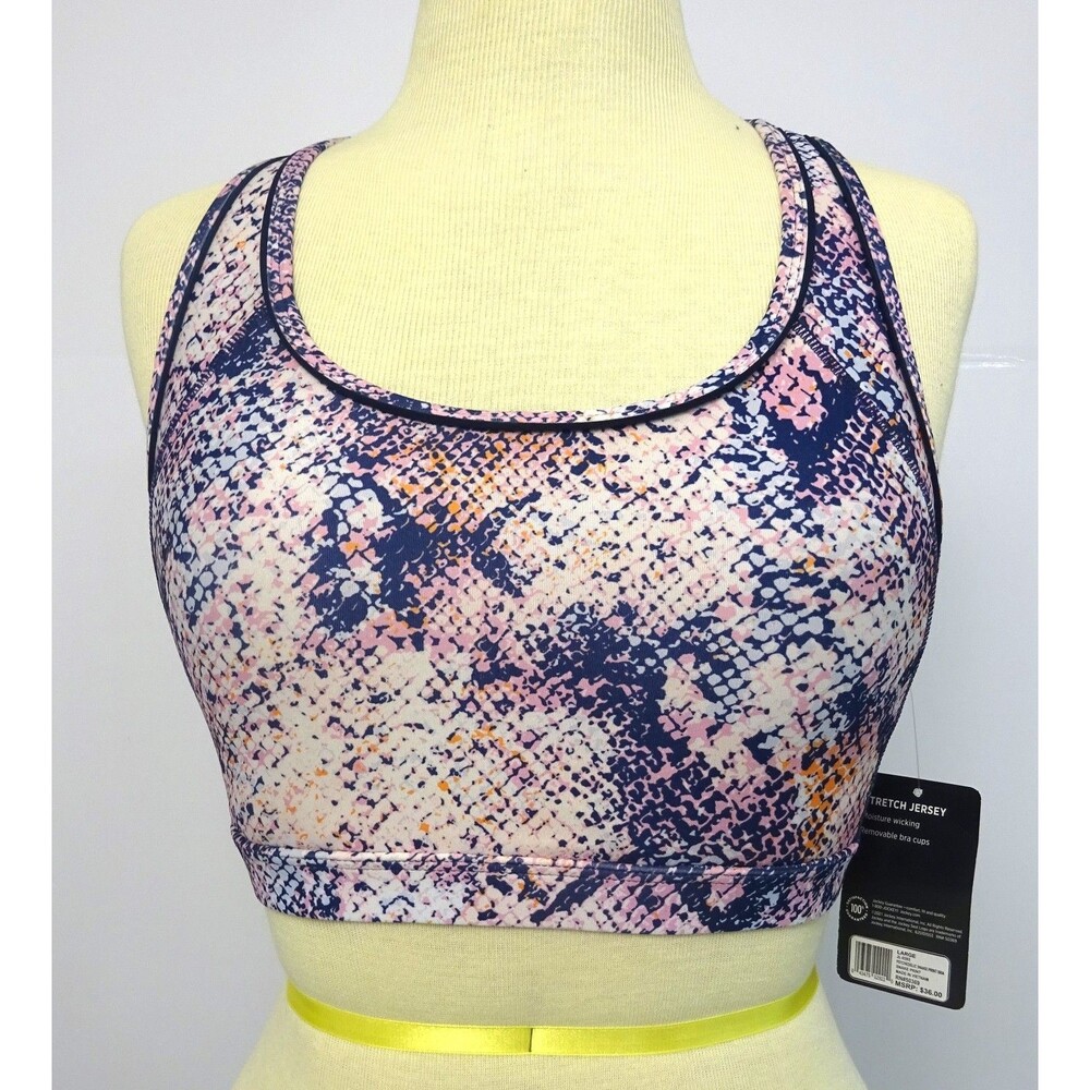 Jockey High Impact Snake Print Sports Bra Large NWT
